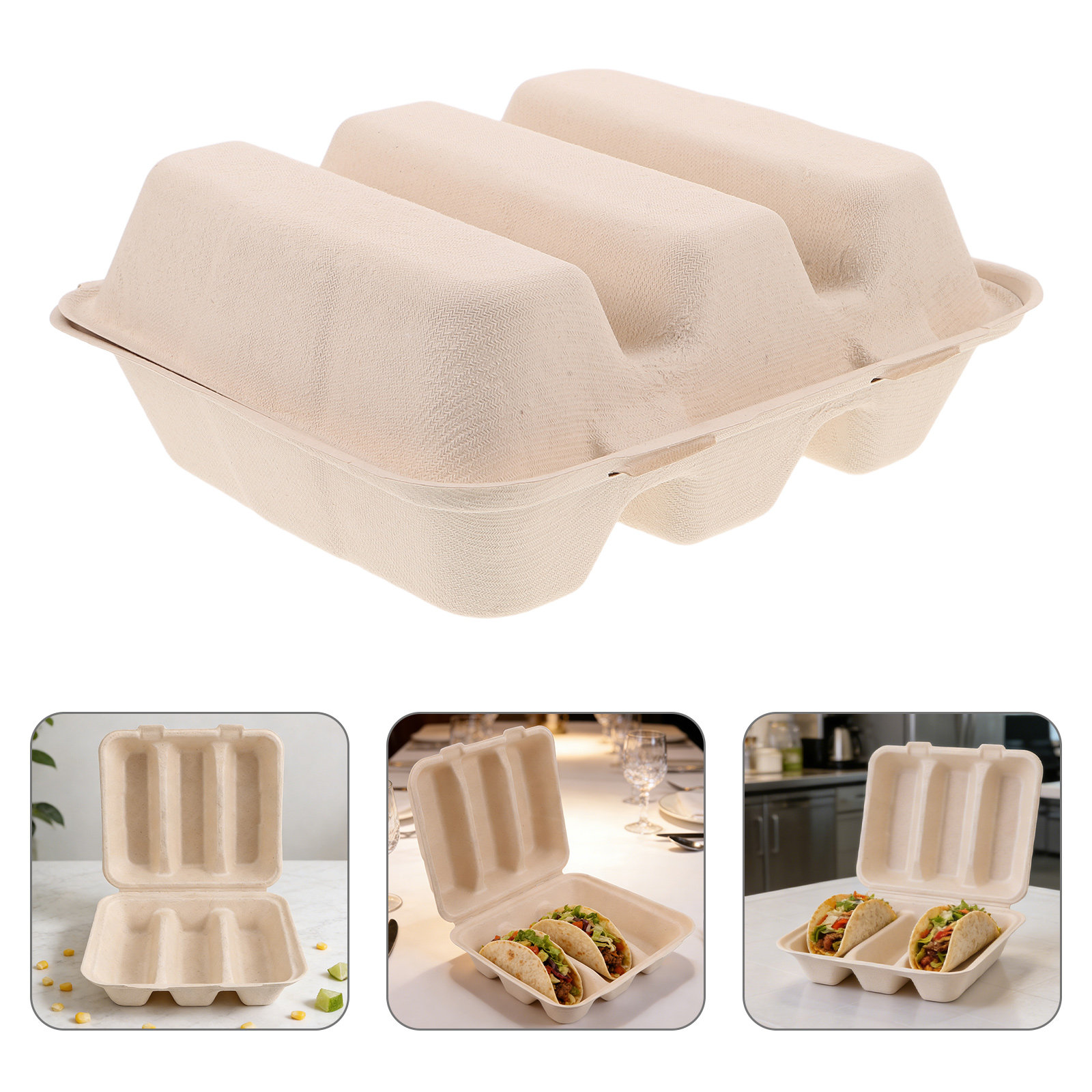 Food Snacks With Fiber - 20 stuks biologisch afbreekbare tacohouder papieren