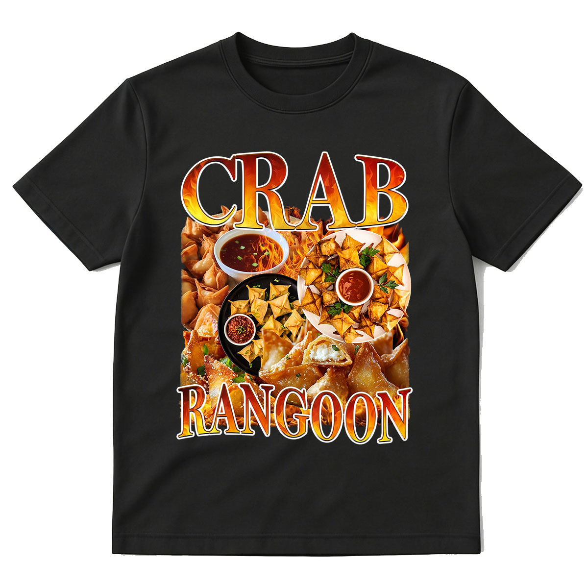 Food Snacks With Fiber - Krab Rangoon Vintage Voedsel T-shirt Retro