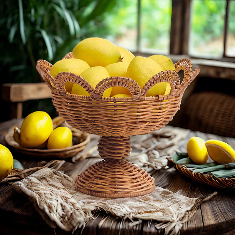 Rotan voetstuk fruitschaal Hig - Food Snacks With Fiber recensie en prijs